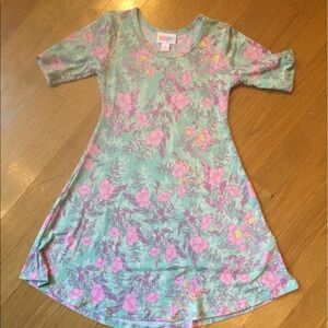 LuLaRoe Kids Dress Green and Pink Floral sz 6 NWOT matching mommy dress listed